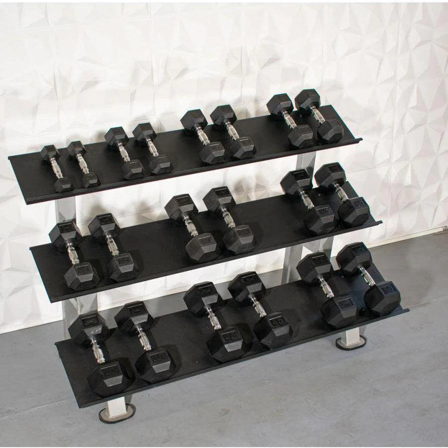 Rubber Hex Dumbbell Set (Rack isn’t included)